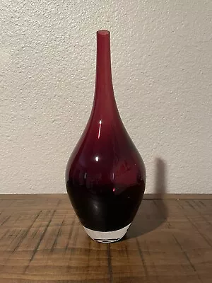 Vintage Red IKEA Hand Blown Cased Glass Salong Vase 1990’s  Johanna Jelinek • $15