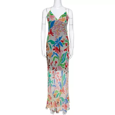 Missoni Cream Floral Print Crepe Sheer Maxi Dress M • $551.25