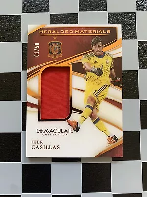 2020 Panini Immaculate Heralded Materials Iker Casillas Bronze 01/50 Spain • £40.39