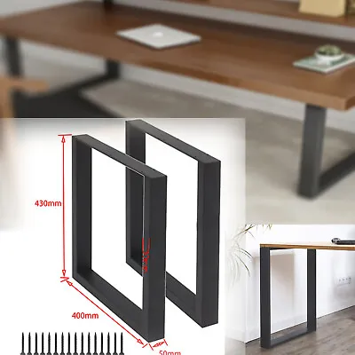 £31.63 • Buy 2 Industrial Black Metal Table Legs Steel Furniture Stand For Bench/ Coffee Desk