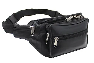 £8.90 • Buy Real Leather Zipped Secure Waist/ Bum Bag, Travel/holiday Money Document Pouch