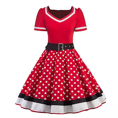 $35.77 • Buy Womens Retro 50s Rockabilly Dress Evening Parties Prom Pinup Swing Midi Sundress