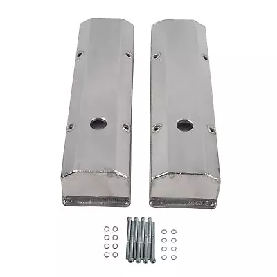 Fabricated Tall Valve Covers 1/4  Billet Rail For 1958-86 SBC Chevy 350 383 400 • $79.99