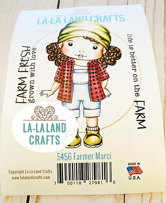 FARMER MARCI-La-La Land Crafts Cling Mount Rubber Stamp-Stamping Craft-Farm • $12