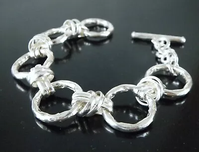 Vintage Mexico Sterling Silver 925 Modern Link Chain Bracelet 8  • $89