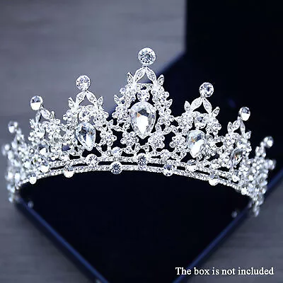 Crystal Tiara Pageants Wedding Bride Rhinestone Crown Queen Bridal Hair Headband • £9.72