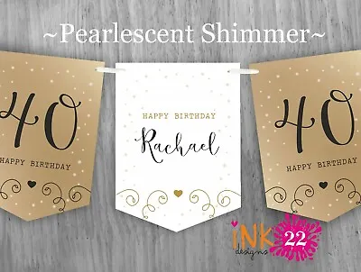 Personalised Birthday Party Banner Decoration Bunting Gold 18th 21st 30th 40th • £5.95