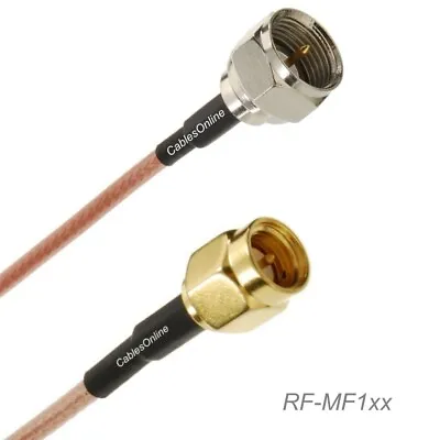 F-type Male To SMA Male 50-Ohm RG316 Coax Low Loss Jumper RF Cable • $10.95