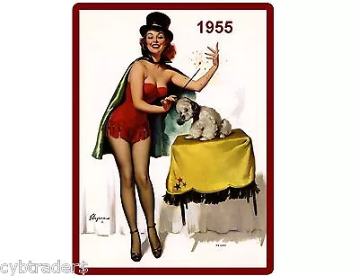 Sexy Pinup Calendar Girl Magic 1955 Elvgren Refrigerator / Tool Box Magnet  • $8