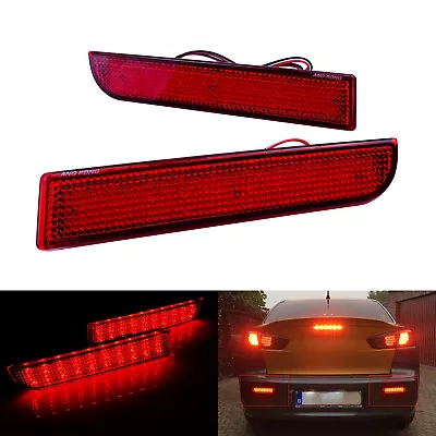 Red LED Bumper Reflector Tail Brake Light Kit Fit Mitsubishi Lancer EVO CZ4A RVR • $19.98