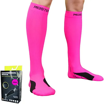 MEISTER COMPRESSION SOCKS - PINK Running Calf Leg Shin Splints CrossFit Women's • $21.99