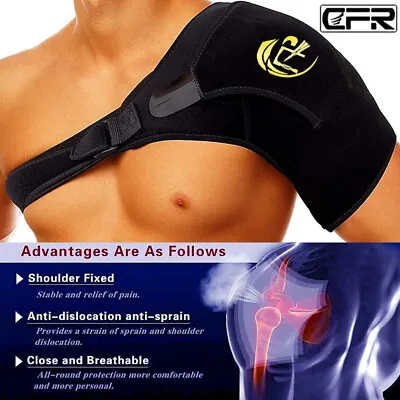 Left/Right Shoulder Brace Rotator Cuff Support Dislocate Compression Wrap Injury • £15.49