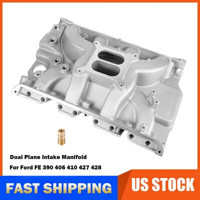 Dual Plane Intake Manifold For Ford FE 390 406 410 427 428 1500-6500 Satin R1148 • $309.68