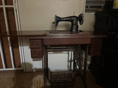 Vintage Singer Sewing Machine In Wood Cabinet • $800