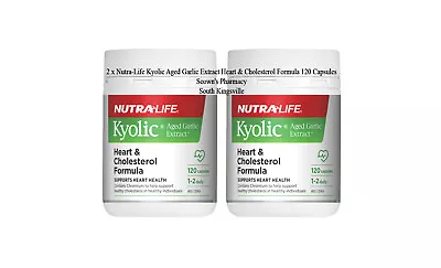 2 X Nutra-Life Kyolic Aged Garlic Extract Heart & Cholesterol Formula = 240 Caps • $72.95