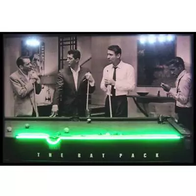 Rat Pack Las Vegas Neon LED Poster Pool Game Room Table Billiards Lamp Light  • $209