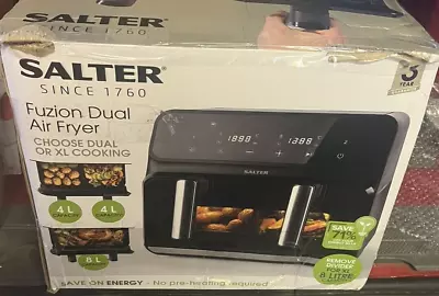 Salter FUSION  Dual Air Fryer 8L Capacity  LED Touch Display 8 Presets • £50