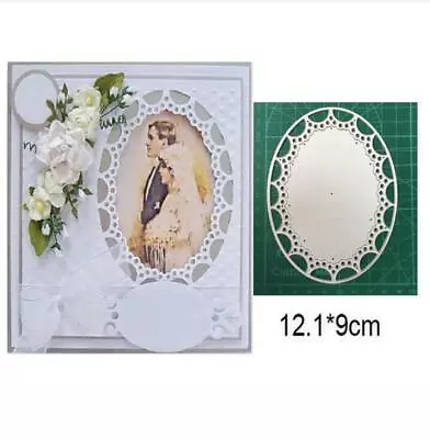 Metal Cutting Dies Wedding Lace Background Frame DIY Scrapbooking Mould Stencils • £4.03