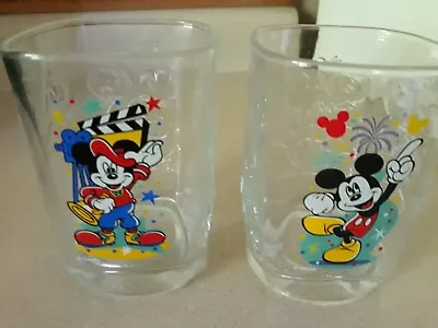 Lot 2 McDonald's 2000 Walt Disney World Square Glasses Mickey Mouse Tumblers • $20.99