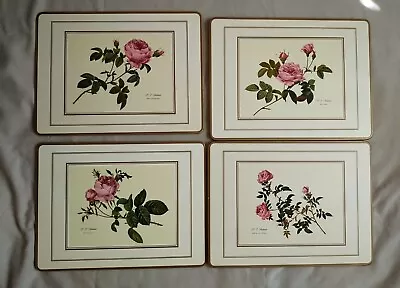 Vintage Pimpernel Redoute Rose Placemats  Set Of 4 In Box  Cork Backing • $30