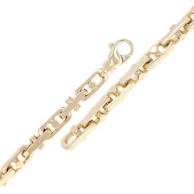 10k Yellow Gold Solid Handmade Fashion Link Bracelet 9  6.3mm 40.5 Grams • $1984.99