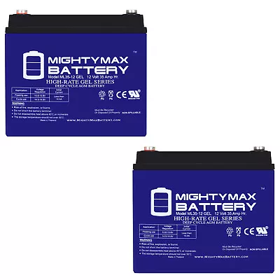 Mighty Max 2 Pack - 12V 35AH GEL Battery Replaces Ub12350 Np-33 Dcs-33 U1-34 Ps- • $164.99