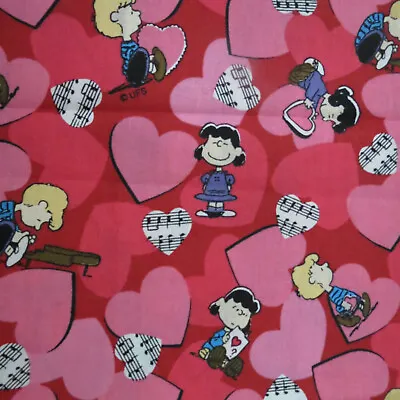 Cotton Quilt Fabric Peanuts Lucy Schroeder Music Hearts By The 1/2 Yard • $8.49