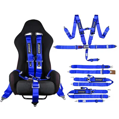 Kyostar 3 Inch Race Car Seat Belts 5-Point SFI 16.1 Safety Harness Polyest Blue  • $112.62