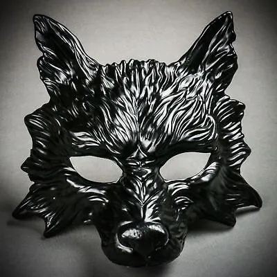 Wild Wolf Animal Full Face Masquerade Mask Scary Halloween Party Masks - Black • $18.99