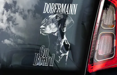£3.50 • Buy DOBERMANN Car Sticker, Doberman K9 Dog Window Sign Bumper Decal Gift Pet - V2