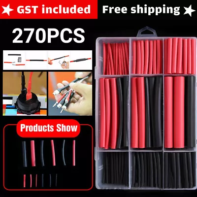 Heat Shrink Tubing Tube Assortment Wire Cable Insulation Sleeving Kit 270 Pcs AU • $14.54