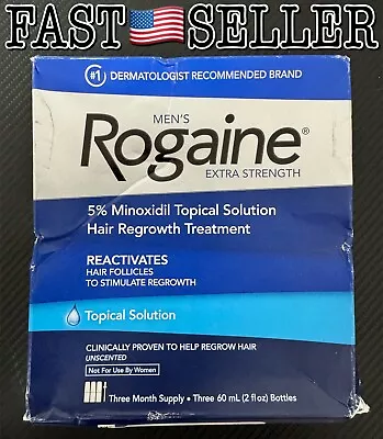 Rogaine Mens Extra Strength 5% Minoxidil Topical 3 Month Supply Exp:05/24+ New! • $33.17