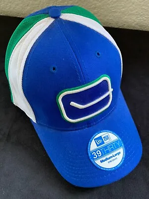 New W Tags Vancouver Canucks NHL Hockey New Era Blue Green Baseball Cap Hat Med • $79.99