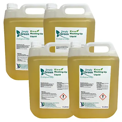 4 X 5 Litre Eco Washing Up Liquid Simply Green Free Delivery • £23.99