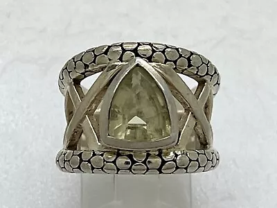 Michael Dawkins Sterling Silver Mint Green Quartz Ring Size 6.75 14g • $74.99