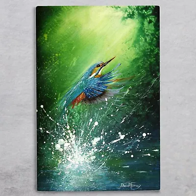 Kingfisher Ceramic Tile Picture Plaque Sign Wall Art Multicolours D Finney 30x20 • £28.99