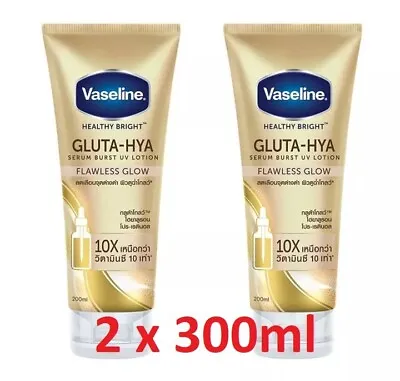 Vaseline Healthy Bright Flawless Glow Gluta HYA Serum Burst UV Lotion 2X300ml • £48.95