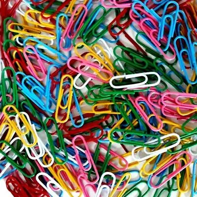 COLOURED PAPER CLIPS 31mm PROFESSIONAL QUALITY METAL FASTENER SHEETS ORGANISER • £8.99