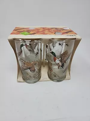 4 New Vintage Mid Century Libbey Highball Glass 12 Oz Mallard Ducks Made USA • $28