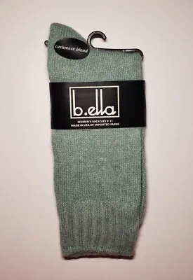 B. Ella Ladies Wool And Cashmere Blend Socks SAGE - NEW USA MADE • $18