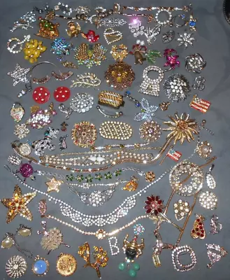 Large Lot  Mostly Vintage  Rhinestone  Repair  Parts  Pieces  Jewelry • $69.99
