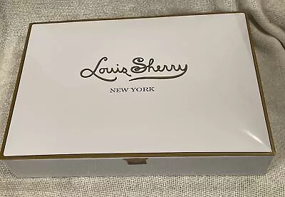 Louis Sherry Tin Empty Hinged Metal Box White Gold • $15