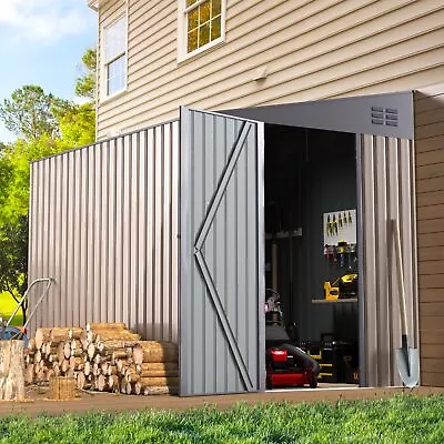 Outdoor Storage Shed Small Metal Garden Tool Sheds W/ Side Door For Backyard • $229.99