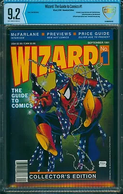 Wizard #1 Cbcs 9.2 Nm- Newsstand White 1991 Todd Mcfarlane Scarce Cgc It • $499