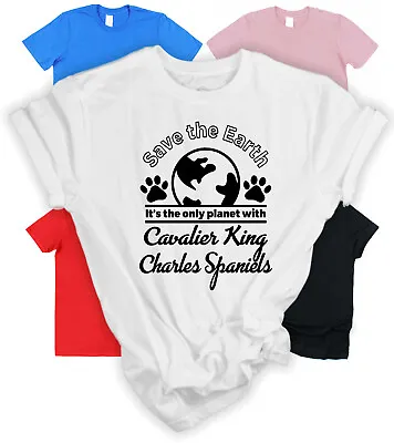 Save The Earth T-Shirt Gift For Cavalier King Charles Spaniel Owner Gift Present • £15.95