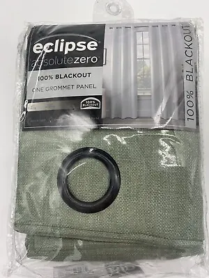 Eclipse Absolute Zero 100% Blackout 1 Grommet Panel Curtains 40in ×108in   Green • $19.99