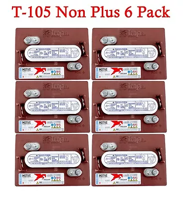 TROJAN Lot Of 6 Trojan T-105 6V Golf Cart Batteries(Nonplus) • $1499.99