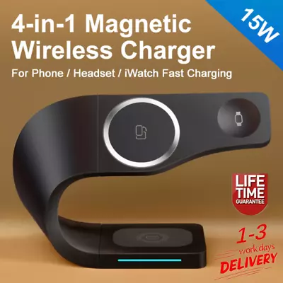 £19.99 • Buy Mag Safe Wireless Charger Dock Charging Station For Apple Watch IPhone 14 13 12