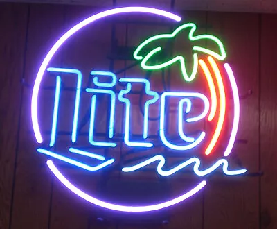 Miller Lite Beer Neon Sign - Palm Tree - Vintage - Original  • $325