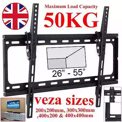 Tilt TV Wall Bracket Ultra Slim TV Mount For Most Of 26-55  Flat Or Curved LCD. • £7.89
